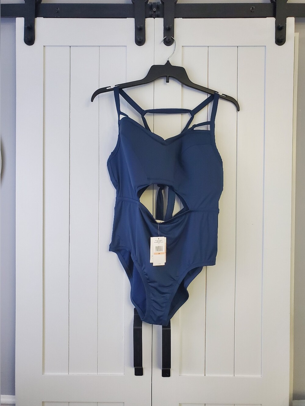 The Jessica Simpson Plus Size Solid Bandeau One Piece Swimsuit. NEW!